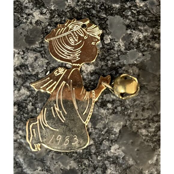 4 Vtg Christmas Ornaments Brass G. Duchin 1st Plastic 85 Tree C Cane Brass Angel - Picture 4 of 8